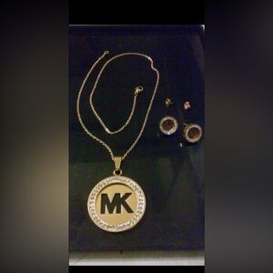 Fashion Pendant, Earrings And Chain Set, Stainless Steel. New With Tag.